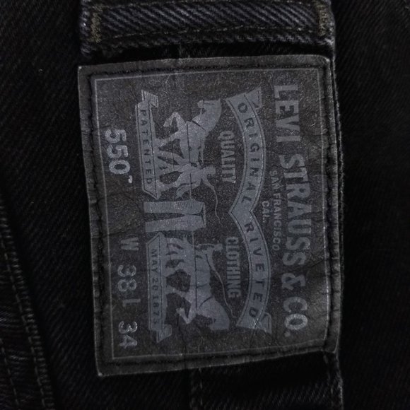 Levi's | 550 Relaxed Fit Black Denim Jeans 38x34 - Picture 6 of 8